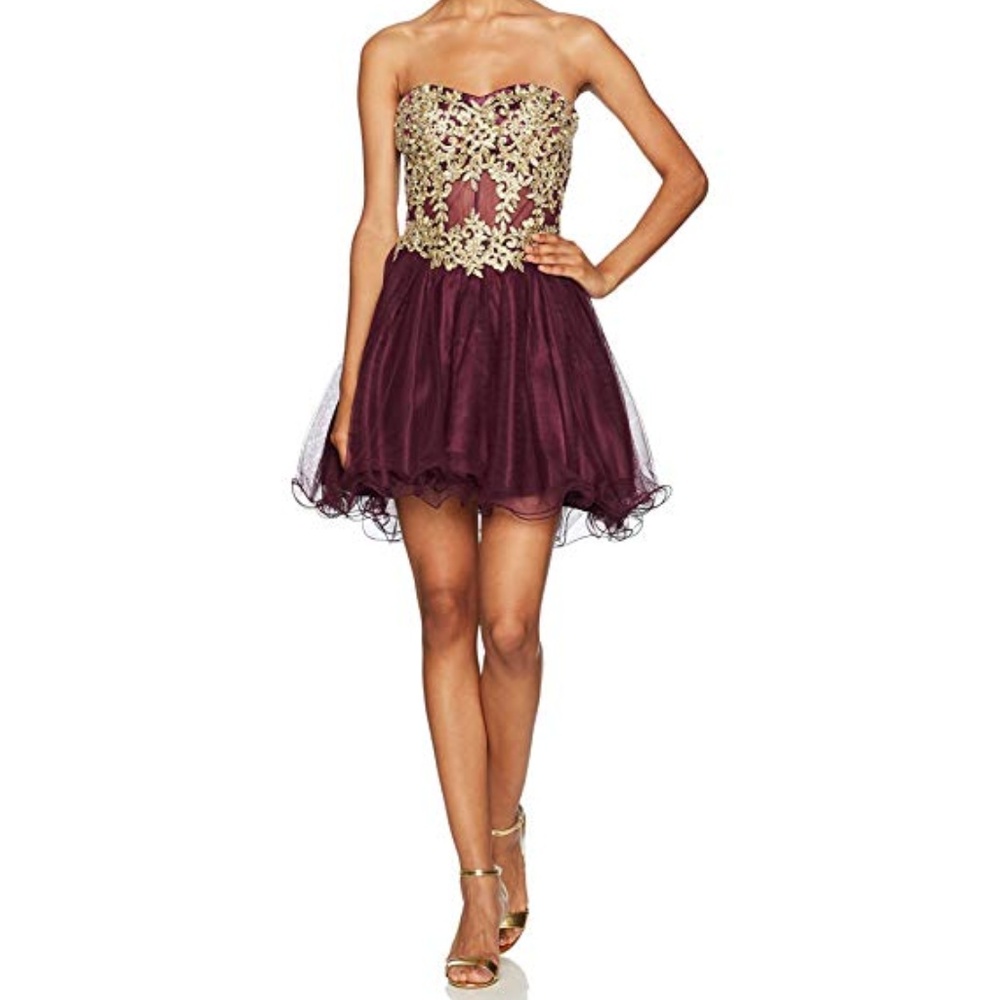 Blondie Nites Strapless Fit & Flare Tulle Dress - Picture 1 of 8
